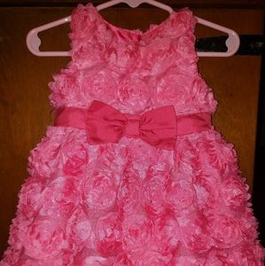 Beautiful elegant Pink flower Dress With Big Bow